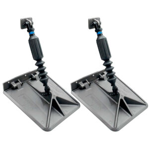 Smart Tabs SX Trim Tabs by Lectrotab 9.5" x 10" for 12'-16' Boats with 40lb Actuators - 40-80HP - Gunmetal Grey