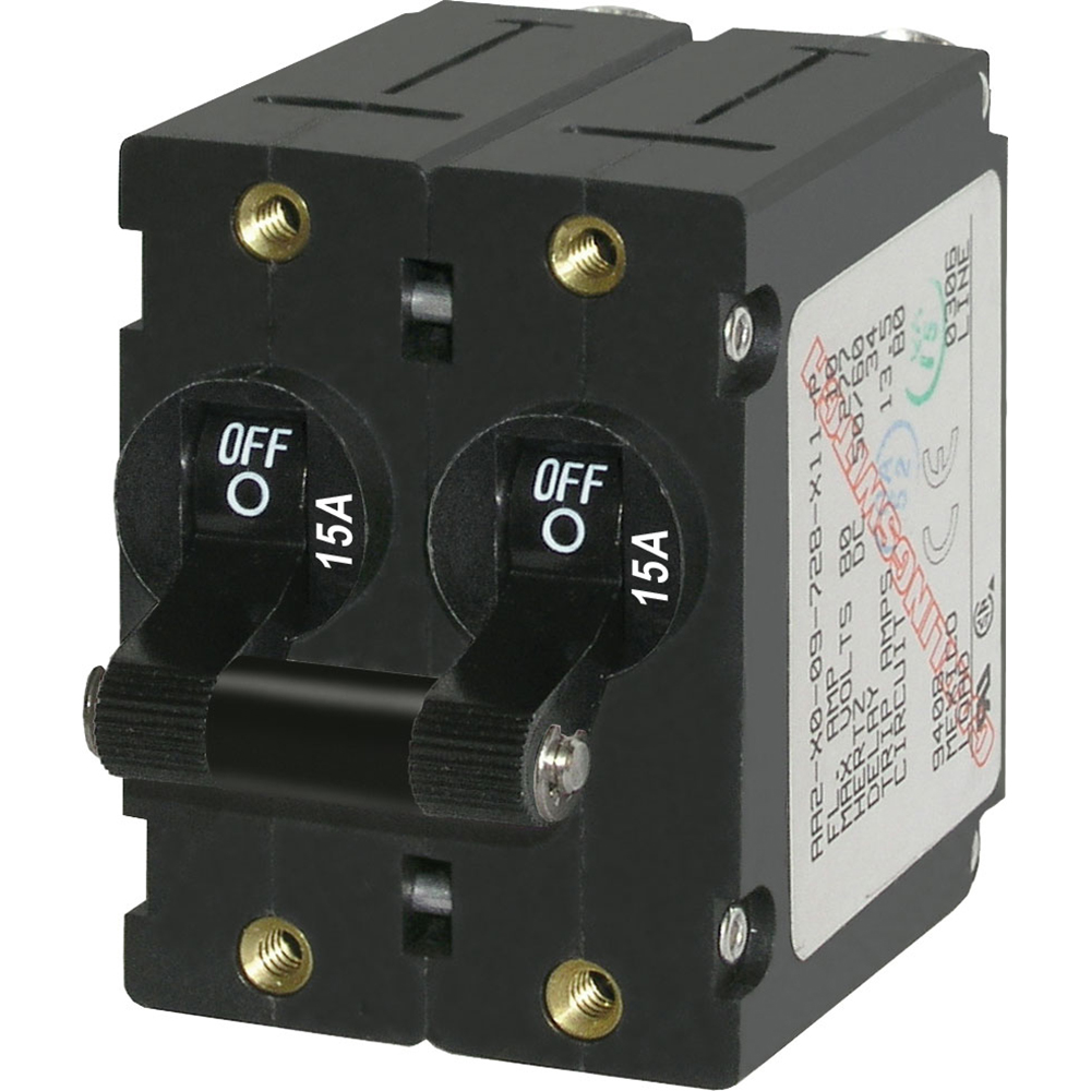 Blue Sea Systems 7234 A-Series Double Pole Toggle - 15A - Black 1 Blue Sea Systems 7234 A-Series Double Pole Toggle - 15A - Black