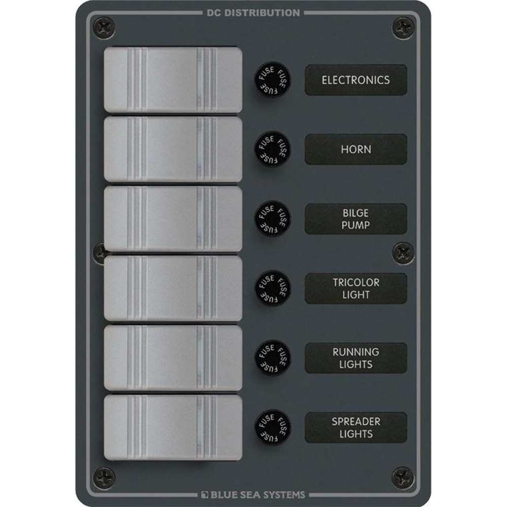 Blue Sea Systems 8053 Slate Grey - 6 Position - Vertical 1 Blue Sea Systems 8053 Slate Grey - 6 Position - Vertical