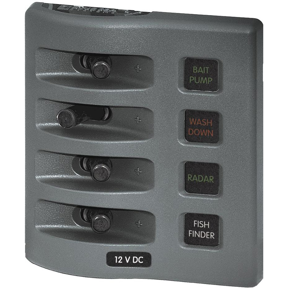 Blue Sea Systems 4304 WeatherDeck Water Resistant Fuse Panel - 4 Position - Grey 1 Blue Sea Systems 4304 WeatherDeck Water Resistant Fuse Panel - 4 Position - Grey