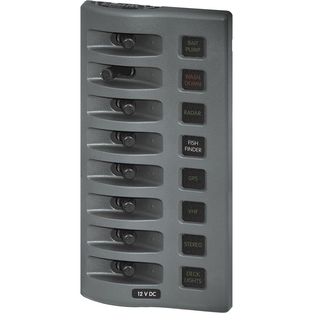 Blue Sea Systems 4308 WeatherDeck Water Resistant Fuse Panel - 8 Position - Grey 1 Blue Sea Systems 4308 WeatherDeck Water Resistant Fuse Panel - 8 Position - Grey