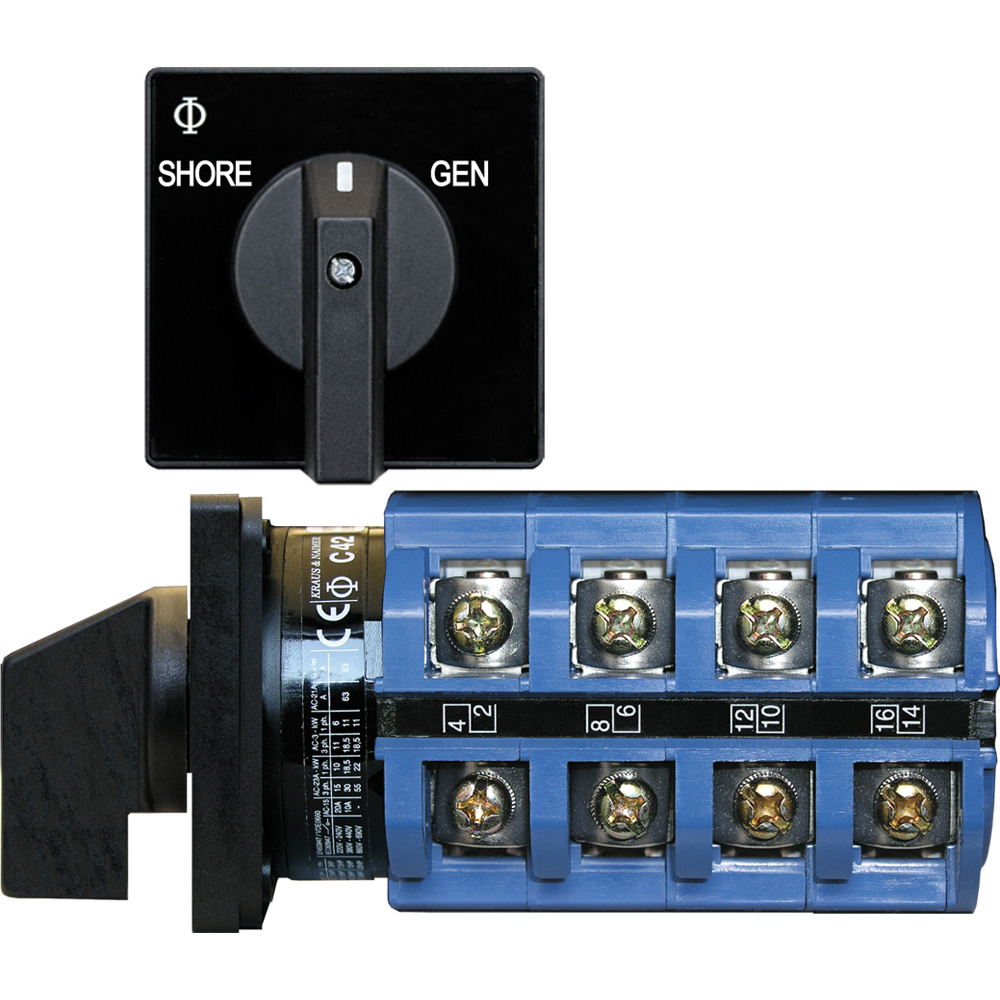 Blue Sea Systems 6337 Switch, AC 120V AC 30A OFF+2 Position 1 Blue Sea Systems 6337 Switch, AC 120V AC 30A OFF+2 Position