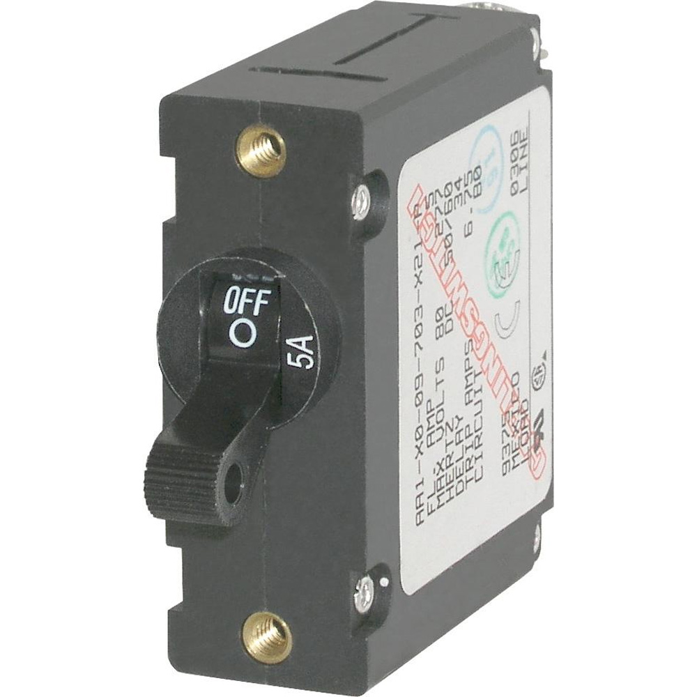 Blue Sea Systems 7200 AC / DC Single Pole Magnetic World Circuit Breaker - 5 Amp 1 Blue Sea Systems 7200 AC / DC Single Pole Magnetic World Circuit Breaker - 5 Amp