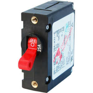 Blue Sea Systems 7217 AC / DC Single Pole Magnetic World Circuit Breaker - 25 Amp Red