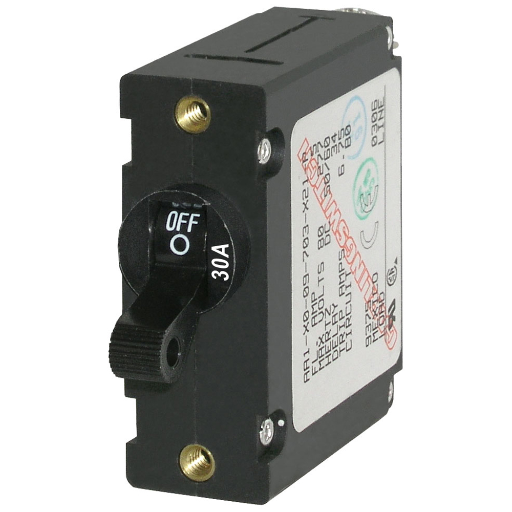 Blue Sea Systems 7220 AC / DC Single Pole Magnetic World Circuit Breaker - 30 Amp 1 Blue Sea Systems 7220 AC / DC Single Pole Magnetic World Circuit Breaker - 30 Amp