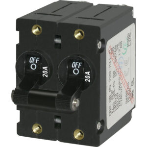 Blue Sea Systems 7236 A-Series Double Pole Toggle - 20A - Black