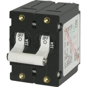 Blue Sea Systems 7295 A-Series Double Pole Toggle - 32A - White