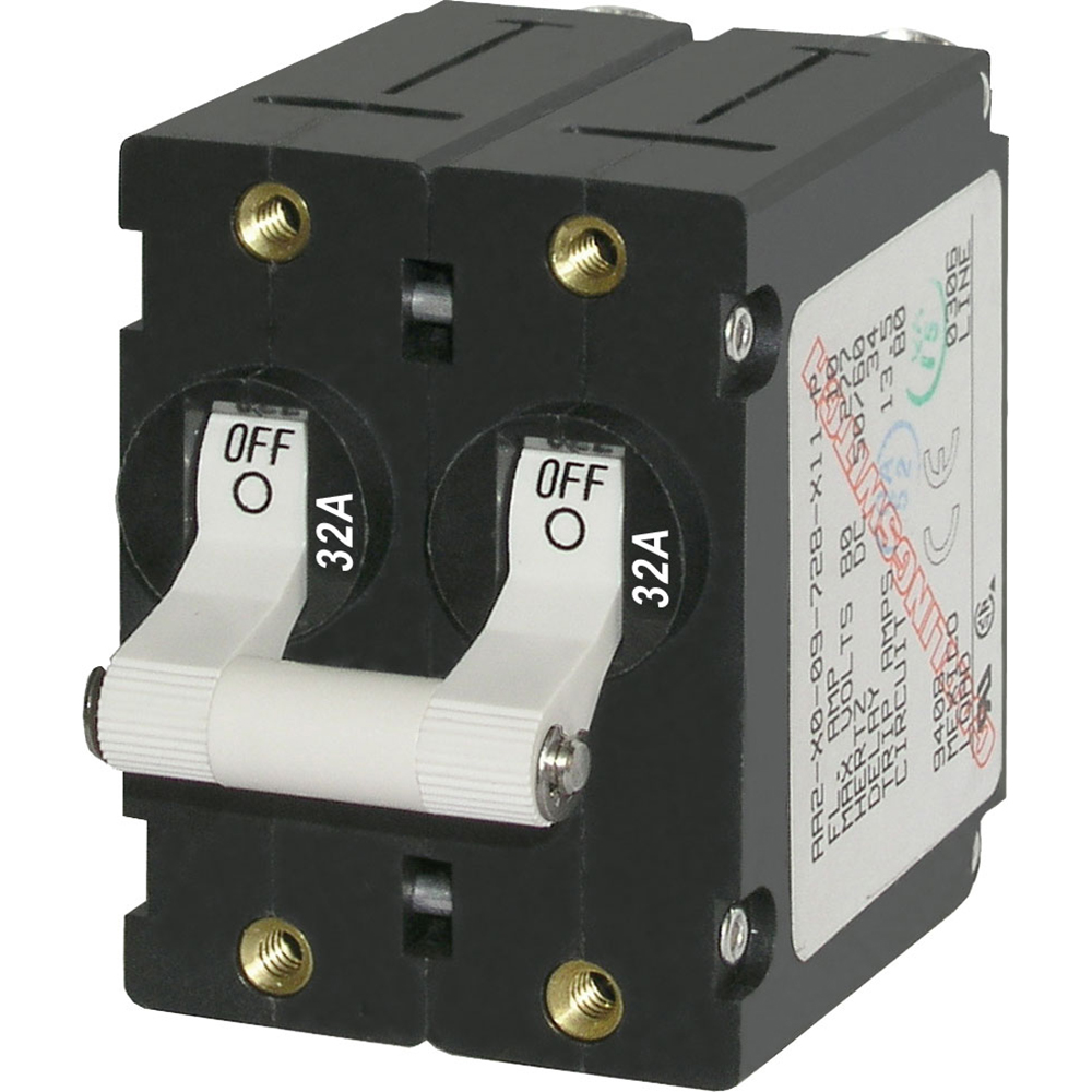 Blue Sea Systems 7295 A-Series Double Pole Toggle - 32A - White 1 Blue Sea Systems 7295 A-Series Double Pole Toggle - 32A - White