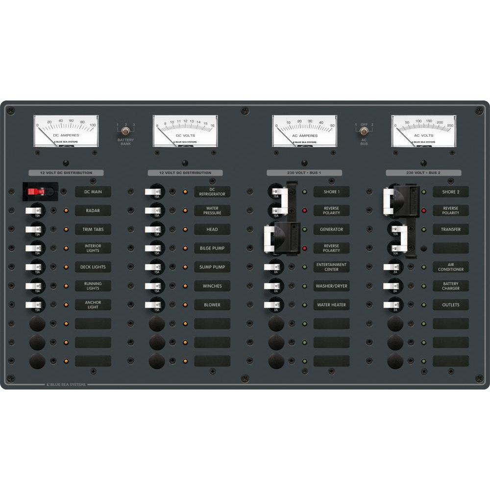 Blue Sea Systems 8186 AC 2 Sources + 12 Positions/DC Main + 19 Positions 1 Blue Sea Systems 8186 AC 2 Sources + 12 Positions/DC Main + 19 Positions