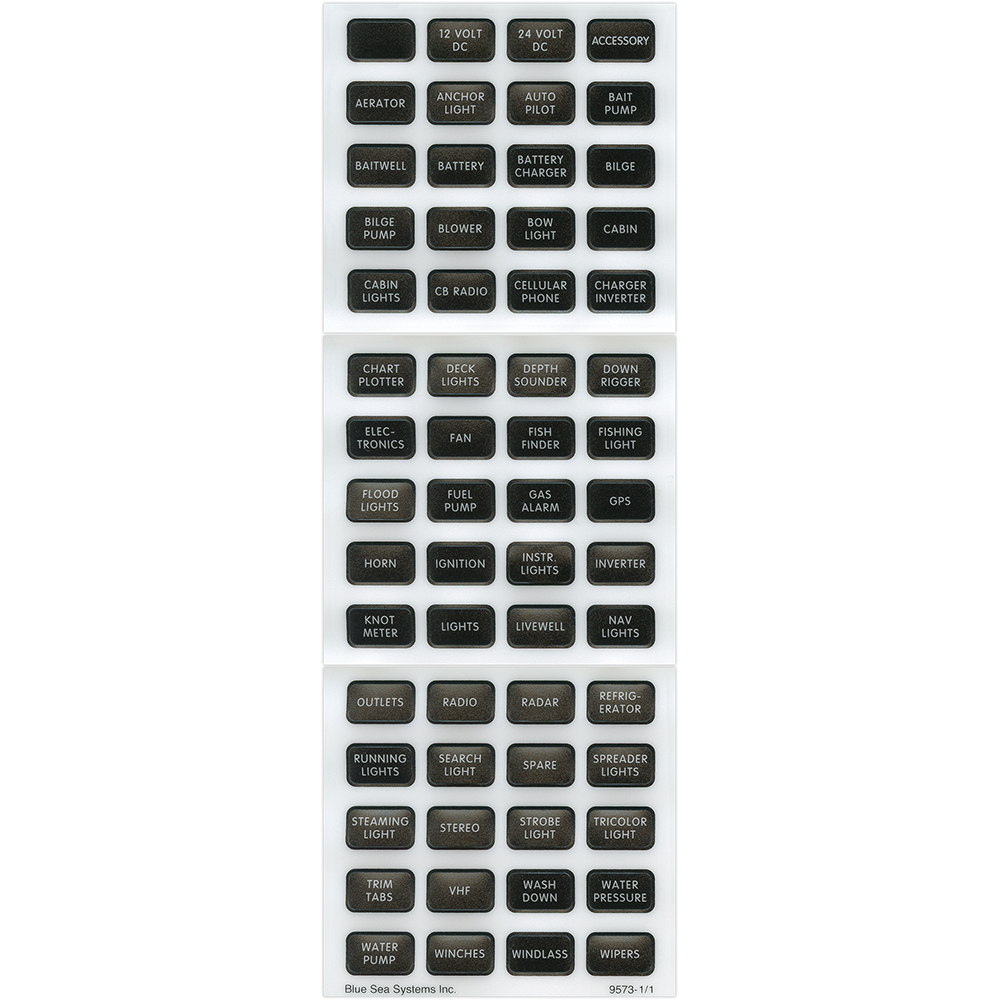Blue Sea Systems 8214 Black Small Format Label Kit - 60 Labels 1 Blue Sea Systems 8214 Black Small Format Label Kit - 60 Labels