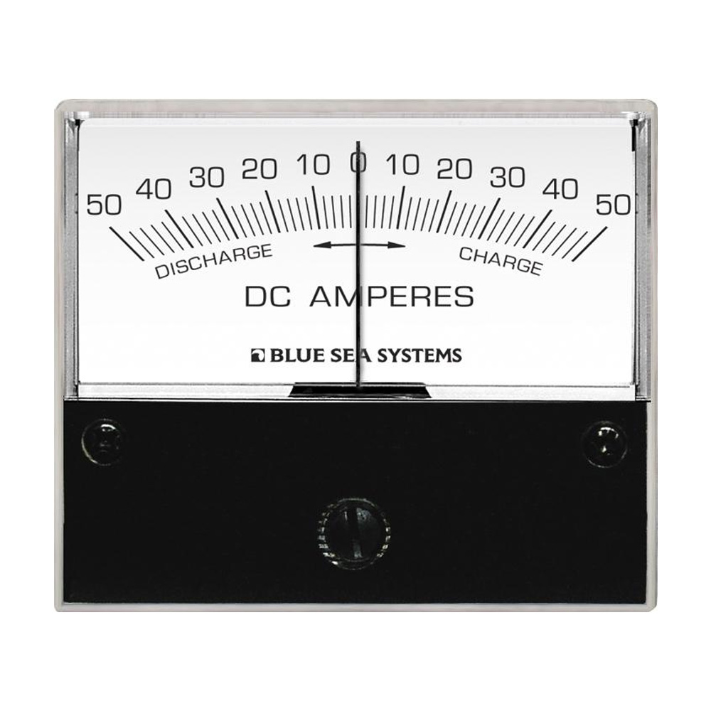 Blue Sea Systems 8252 DC Zero Center Analog Ammeter - 2-3/4" Face, 50-0-50 Amperes DC 1 Blue Sea Systems 8252 DC Zero Center Analog Ammeter - 2-3/4" Face, 50-0-50 Amperes DC
