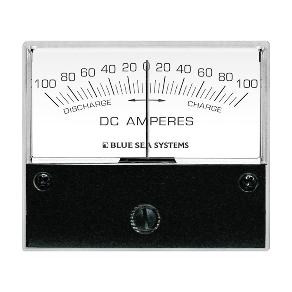 Blue Sea Systems 8253 DC Zero Center Analog Ammeter - 2-3/4" Face, 100-0-100 Amperes DC 1 Blue Sea Systems 8253 DC Zero Center Analog Ammeter - 2-3/4" Face, 100-0-100 Amperes DC