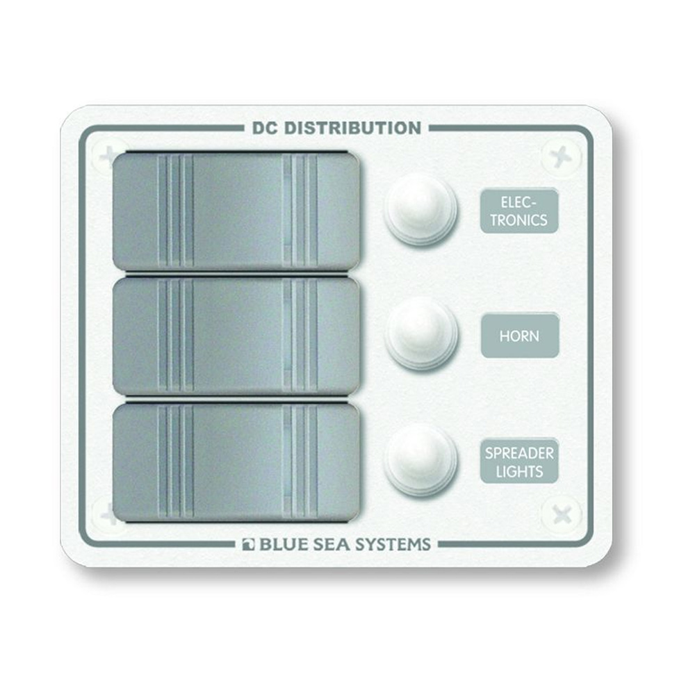 Blue Sea Systems 8274 Water Resistant Panel - 3 Position - White - Vertical Mount 1 Blue Sea Systems 8274 Water Resistant Panel - 3 Position - White - Vertical Mount