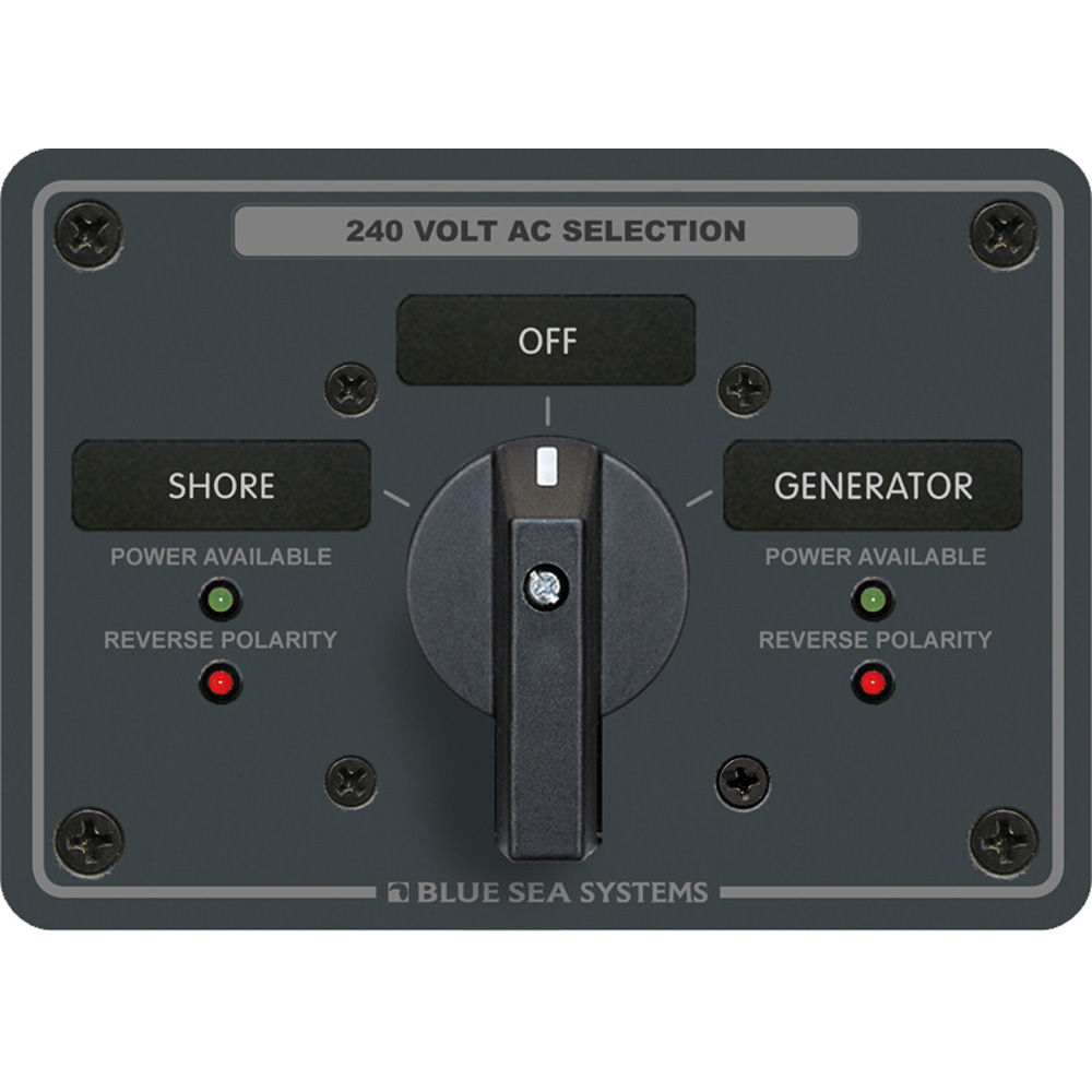 Blue Sea Systems 8363 AC Rotary Switch Panel 65 Ampere 2 Positions + OFF, 3 Pole 1 Blue Sea Systems 8363 AC Rotary Switch Panel 65 Ampere 2 Positions + OFF, 3 Pole
