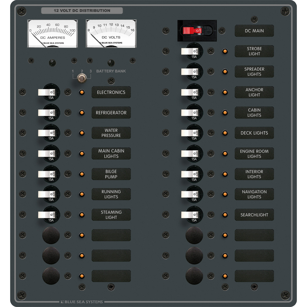 Blue Sea Systems 8380 DC Main + 22 Position 1 Blue Sea Systems 8380 DC Main + 22 Position