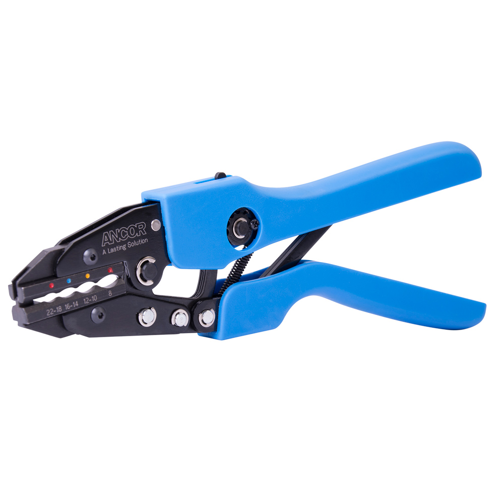 Ancor Single Crimp Ratchet Tool for 22 - 8 AWG Heat Shrink, Vinyl & Nylon Insulated Terminals & Connectors 1 Ancor Single Crimp Ratchet Tool for 22 - 8 AWG Heat Shrink, Vinyl & Nylon Insulated Terminals & Connectors
