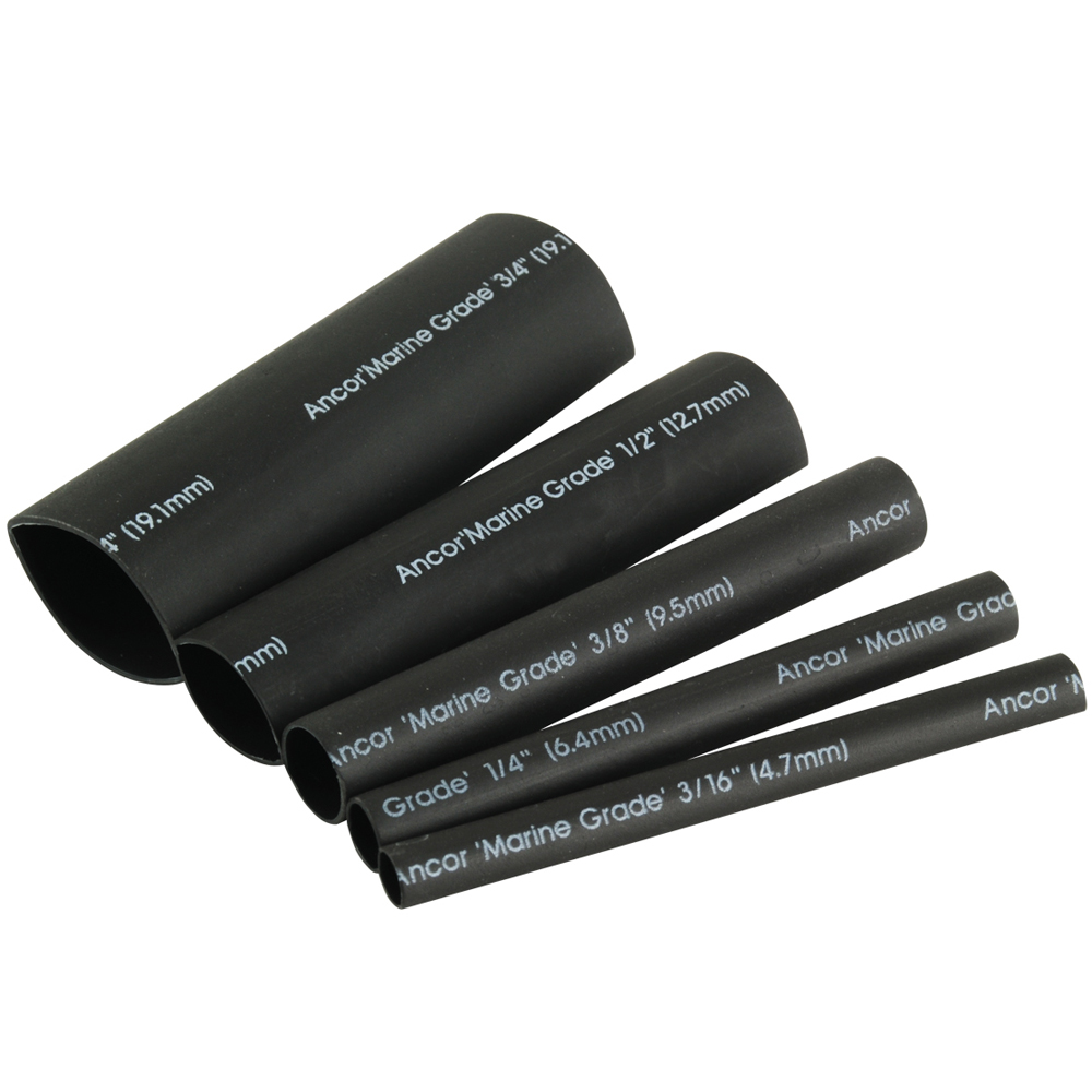 Ancor Adhesive Lined Heat Shrink Tubing Kit - 8 - Pack, 3", 20 to 2/0 AWG, Black 1 Ancor Adhesive Lined Heat Shrink Tubing Kit - 8 - Pack, 3", 20 to 2/0 AWG, Black