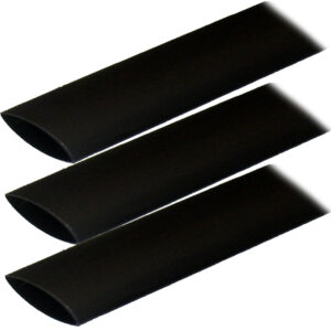 Ancor Adhesive Lined Heat Shrink Tubing (ALT) - 1" x 12" - 3 - Pack - Black