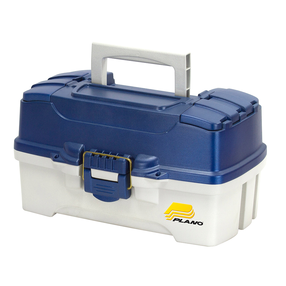 Plano 2-Tray Fishing Tackle Box with Dual Top Access - Blue Metallic/Off White 1 Plano 2-Tray Fishing Tackle Box with Dual Top Access - Blue Metallic/Off White