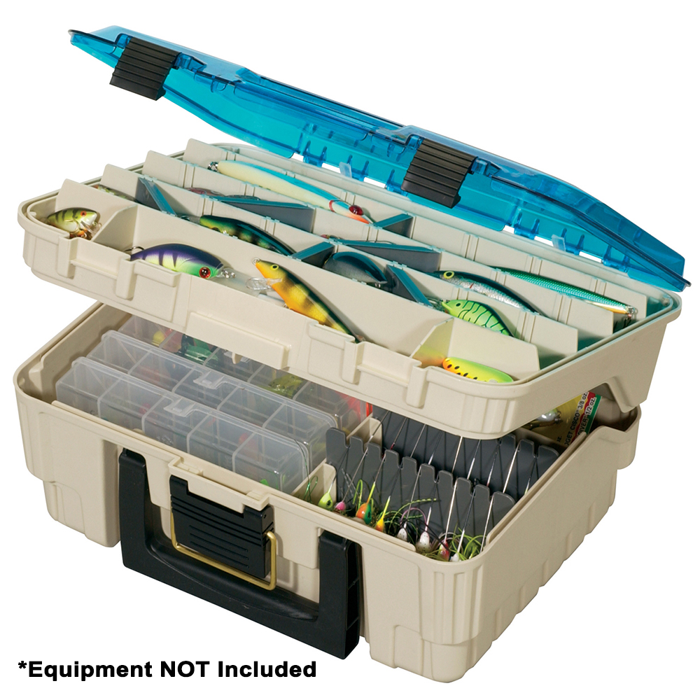 Plano Two-Tier Magnum Tackle Storage Satchel - Beige/Blue 1 Plano Two-Tier Magnum Tackle Storage Satchel - Beige/Blue