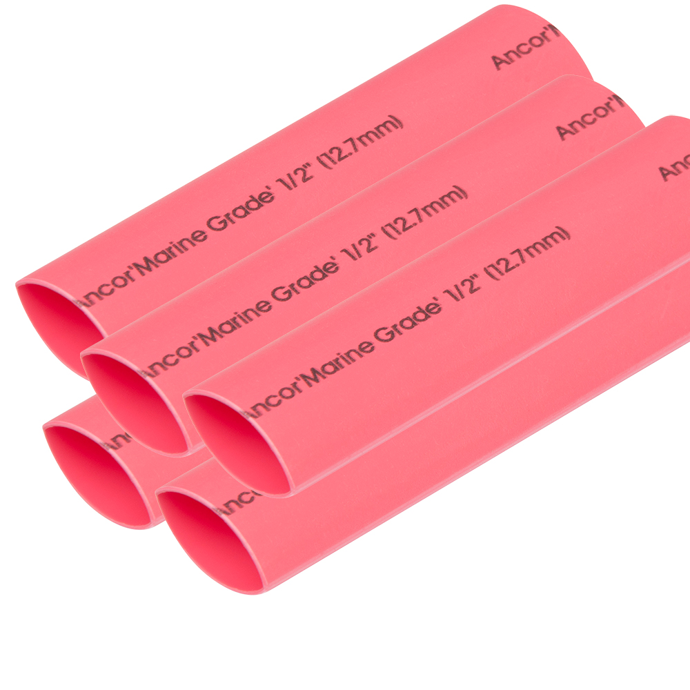 Ancor Heat Shrink Tubing 1/2" x 6" - Red - 5 Pieces 1 Ancor Heat Shrink Tubing 1/2" x 6" - Red - 5 Pieces