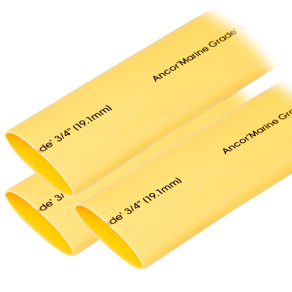 Ancor Heat Shrink Tubing 3/4" x 3" - Yellow - 3 Pieces 1 Ancor Heat Shrink Tubing 3/4" x 3" - Yellow - 3 Pieces