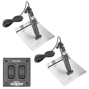 Lectrotab XKA Stainless Steel Trim Tab Kit with Rocker Switch, 9 x 12